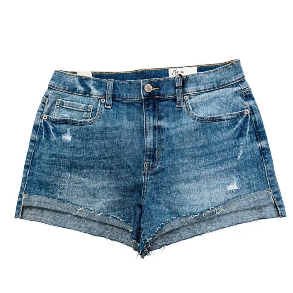 NWT Cosmic Blue Love Shorts Distressed Blue Denim Stitch Fix Size 30